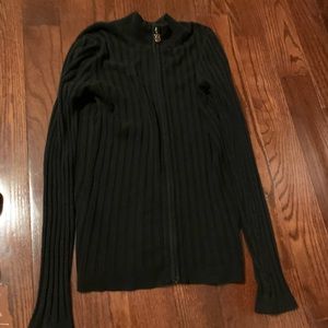 BCBG black zip up sweater. Cute for cold nights.